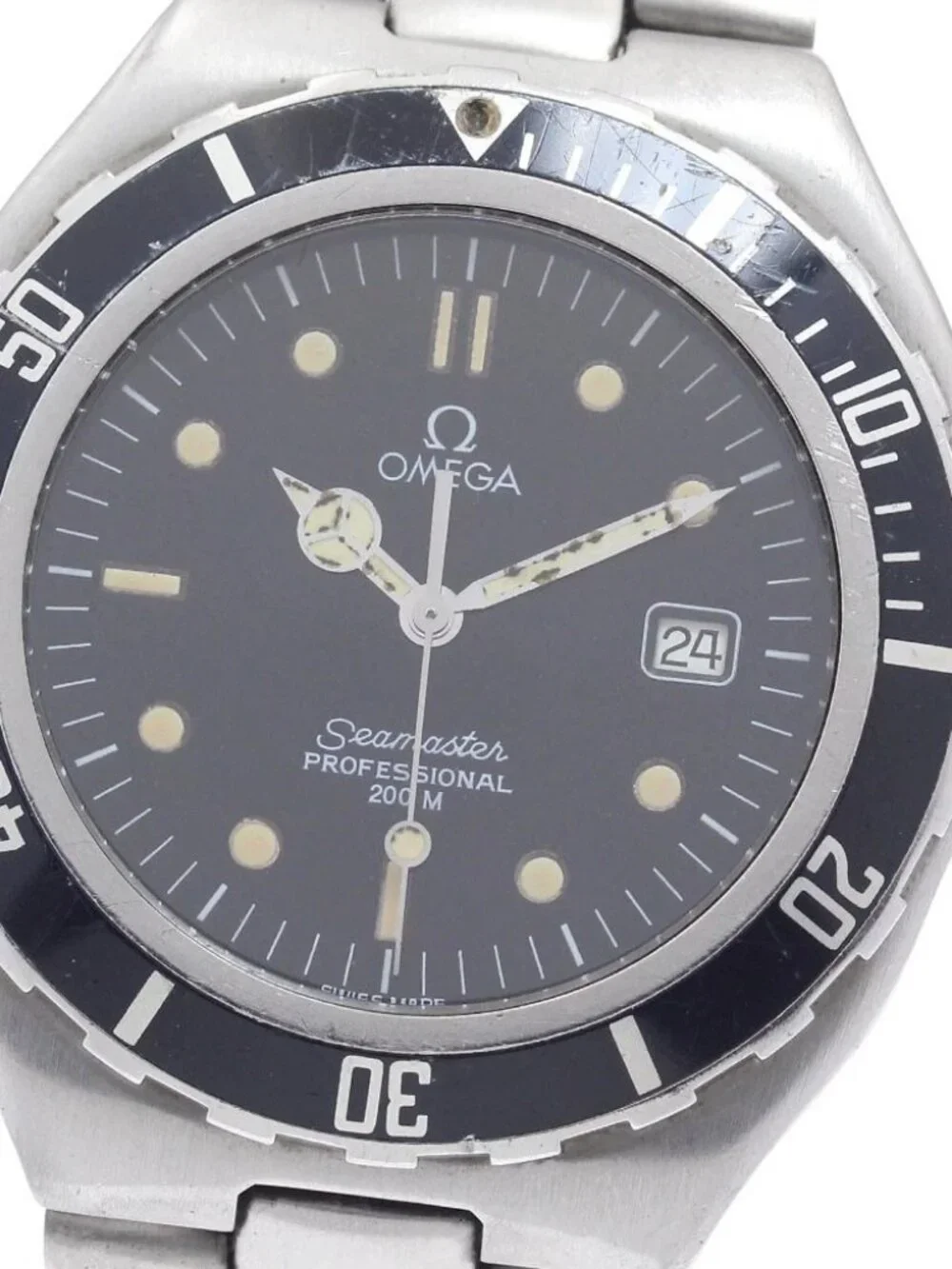 OMEGA Seamaster200m Large size date black Dial Quartz Men's Watch_962924